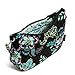 Vera Bradley Women's Cotton Frannie Crescent Crossbody Purse, Island Garden - Recycled Cotton, One Size