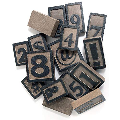 Bottle Cap Vintage Collection Letter Press Set 16 Piece-Numbers/Symbols