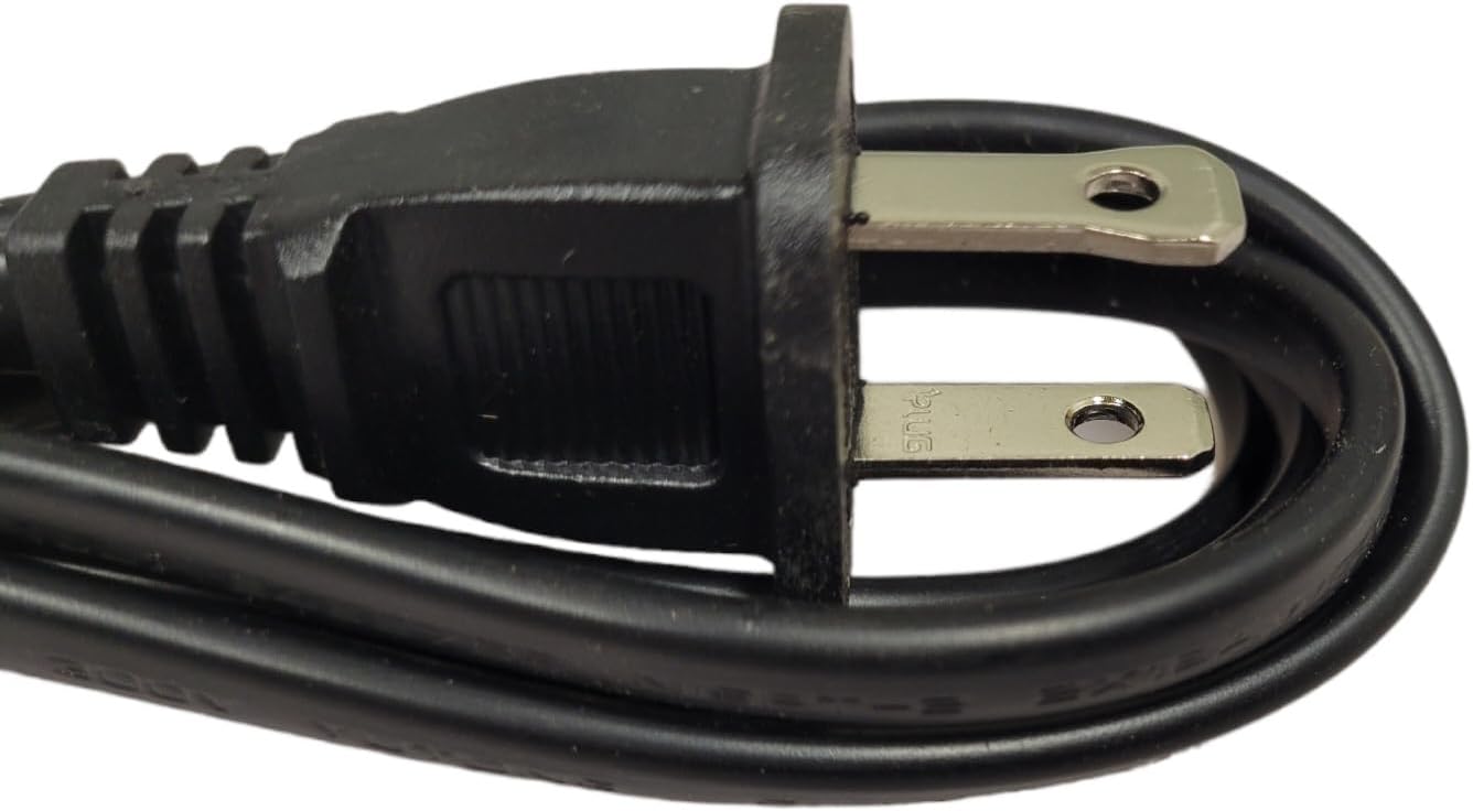 Close-up of the male end of the power cord