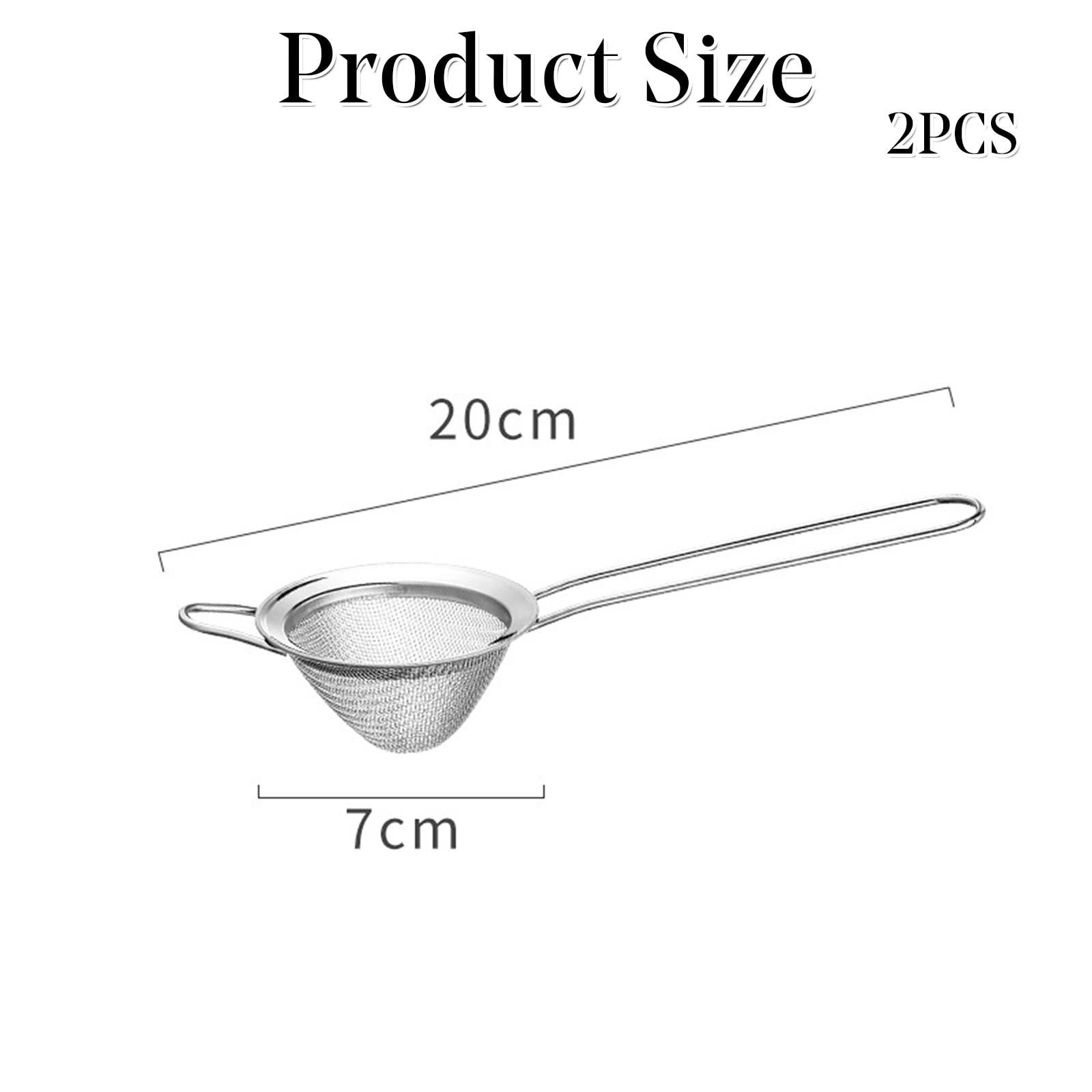 2-Piece Cocktail Strainer Stainless Steel Sieves, Conical Strainer with Handle - Image 2