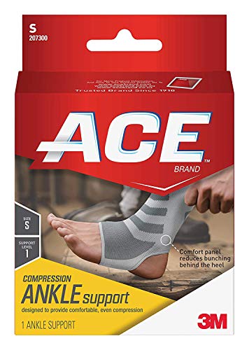 ACE - 207300 Compression Ankle Support, Support to sprained or strained Ankle, Small/Medium