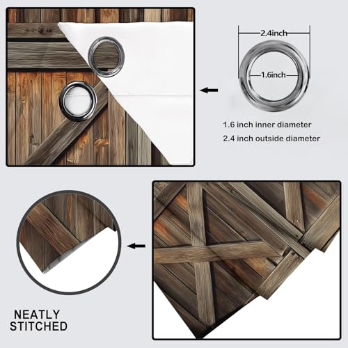 Rideau de salon style porte de grange en bois 117x137 cm - 6
