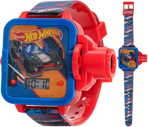 Image of Accutime Hot Wheels LCD Projection Watch for Boys with 6 Images of