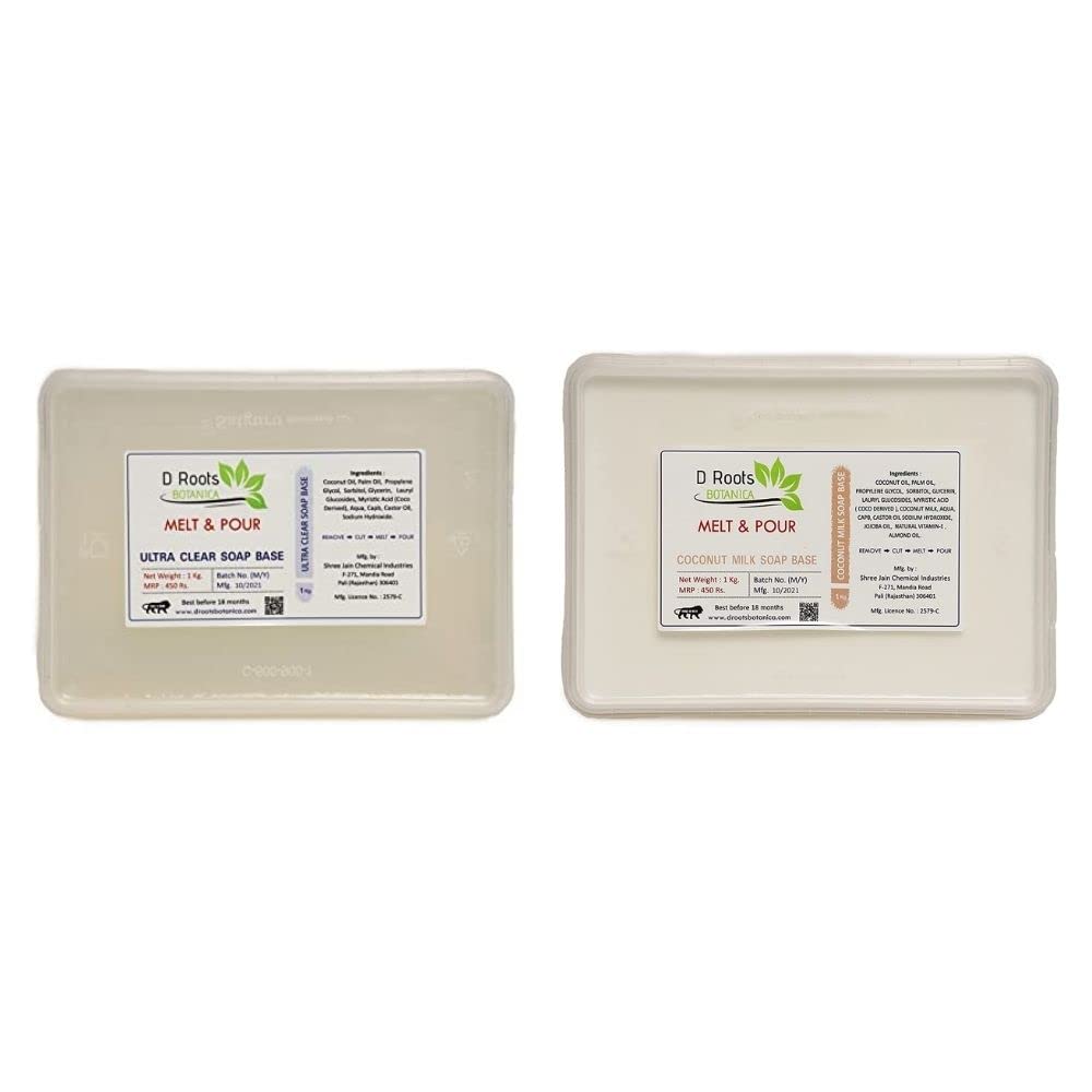 D Roots Ultra Clear Soap Base Organic Soap Base + Coconut Milk Soap Base