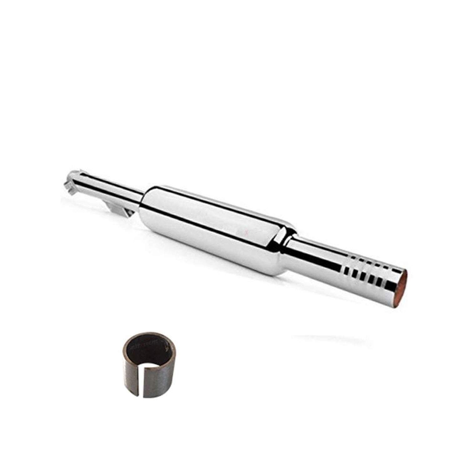 AllExtreme EXLS16 Short Bottle Empty Mini Punjabi Silencer Exhaust with Bush Compatible for BS3 and BS4 Model Royal Enfield Bullet Classic 500cc (Chrome)-image-24