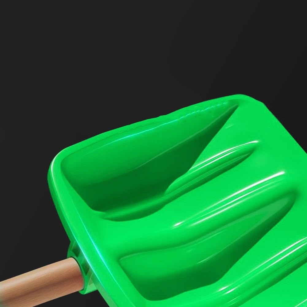 Pala da neve in plastica ispessita, pala da neve in plastica temprata, per uso domestico, giardino, rimozione della neve, maneggiare cereali, lavori agricoli (verde)