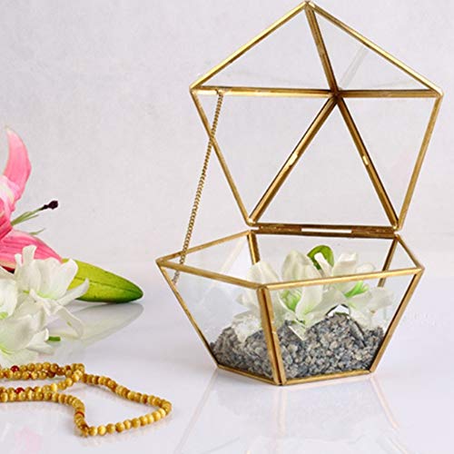 Mini Glass Geometric Terrarium, 6.3inch Air Plant Holder Window Sill Decor Shelf - Image 3