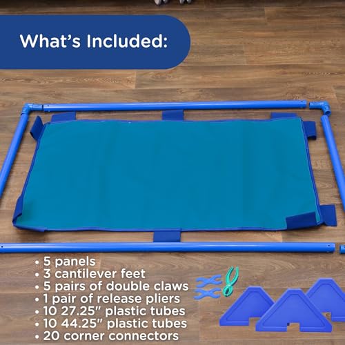 Image of Children's Factory Rectangle PlayPanel Set - 5, Kids Room Divider Panel, Classroom Partition, Free-Standing Screen for Daycare or Preschool, Cantilever Feet Included, Woodland