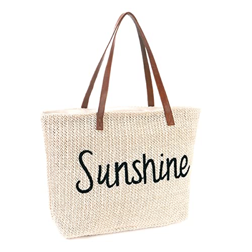 JFAN Stroh Strandtasche Große Damen Meer Tasche...