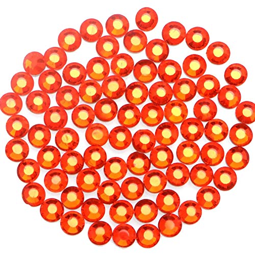 Image of 3000 Pieces Hot Fix Glass Flatback Rhinestones HotFix Round Crystal Gems (Orange, SS10)