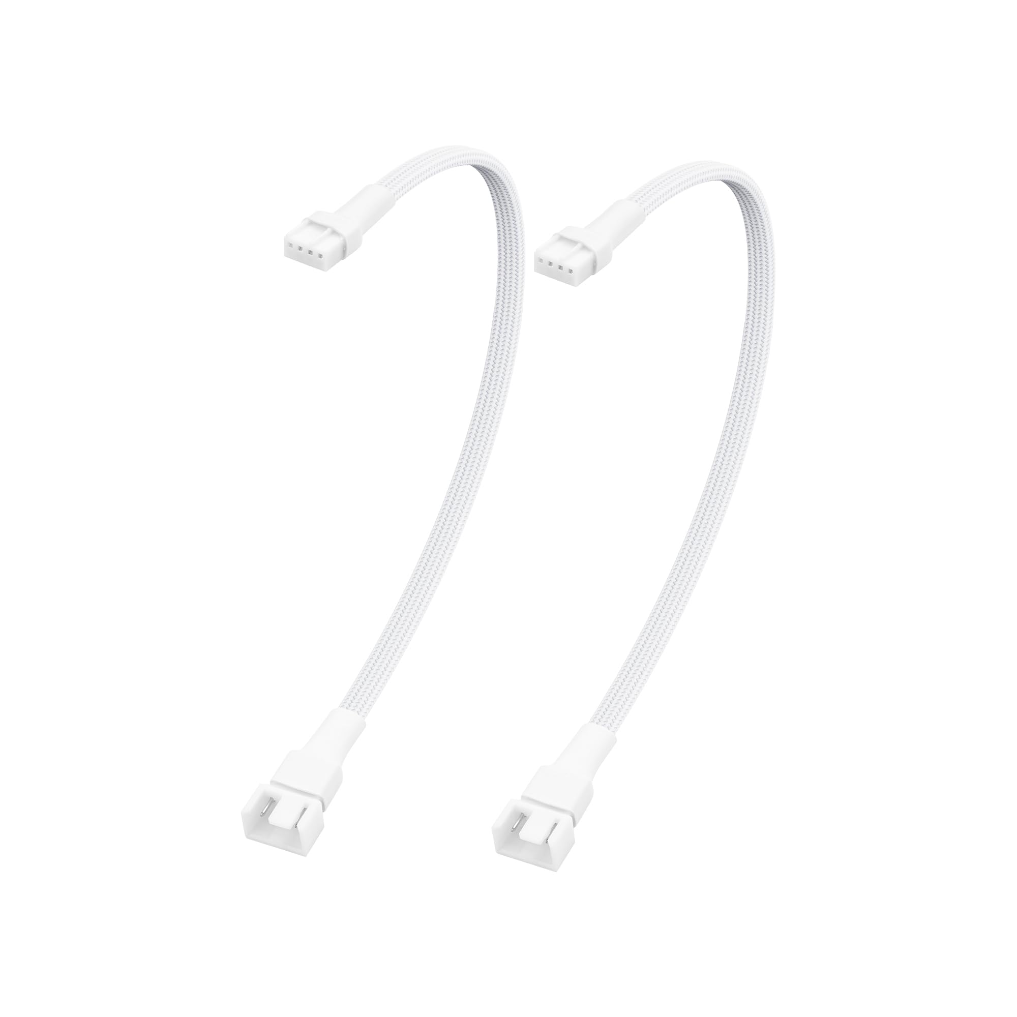 PC Chassis Channel Fan Motherboard 2510 4P Male to 1PCS 2510 4P Female Fan Adaptor Cable White, Compatible with Speed Control and Signal Function (RPM/Alarm) 26cm/10.5 in (Pack of 2)