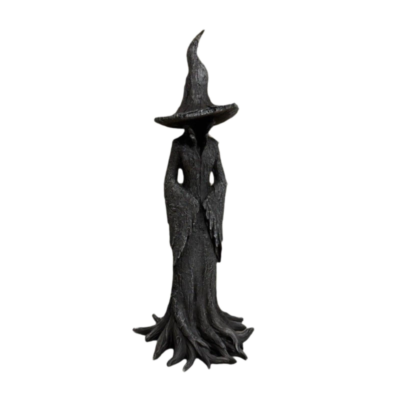 Fenteer Halloween Witch Sculpture Black Witch Statues Gothic Home Decor Novelty Halloween Decorations Desktop Ornament for Home Office Festival Gifts,18cm Black Witch