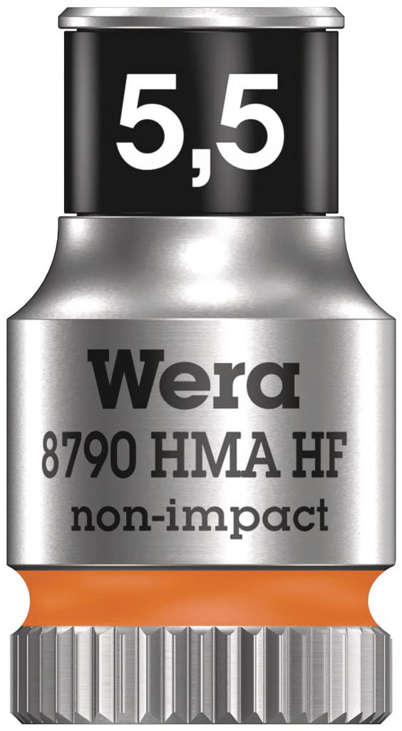 Wera 05003720001 8790 HMA HF Zyklop Socket with 1/4" Drive with Holding Function, 5.5 mm