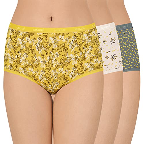 Image of Amante Printed Cotton Full Brief Panty Pack(Pack of 3)