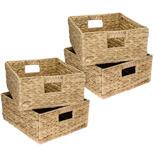 HMF panier de rangement compatible avec KALLAX demi‑compartiment, panier tressé en jacinthe...