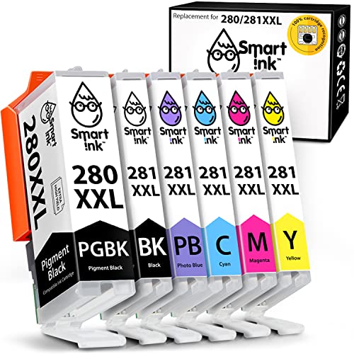 Smart Ink Compatible Ink Cartridge Replacement for Canon PGI-280XXL CLI-281XXL PGI 280 CLI 281 to use with Pixma TS9120 TS8320 TS8220 TS8120 (PGBK & BK/C/M/Y/PB) 6 Combo Pack Smart Ink Compatible Ink Cartridge Replacement for Canon PGI-280XXL CLI-281XXL PGI 280 CLI 281 to use with Pixma TS9120 TS8320 TS8220 TS8120 (PGBK & BK/C/M/Y/PB) 6 Combo Pack
