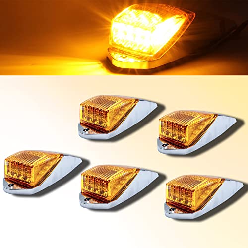 ZOCSONU 17 LED Amber Top Roof Running Lights, Truck Cab Marker Lights Compatible with Kenworth/Mack/Peterbilt/Autocar Hayes/International/Paccar Trailer Trucks