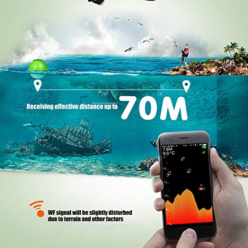 woyada WiFi Smart Draadloze Fishfinder, Draagbare 125 khz Sonar Vissendetector Visueel Visapparaat, WIFI Afstand - 70 M, compatibel met IOS Android - Image 8
