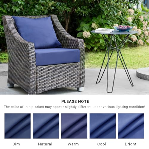 Ipynbap Outdoor Cushions For Patio Furniture,Outdoor Seat Cushion Set 24 X 24 X 5.75 Inch,Waterproof & Fade Resistant Outdoor Chair Cushions,Deep Patio Chair Cushion With Removable Cover,Navy Blue thumb #6