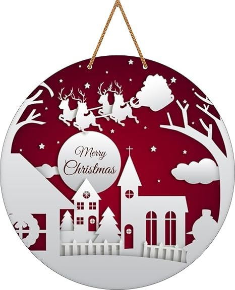 Solution déco Noël tenture Merry Christmas pour porte d'entrée