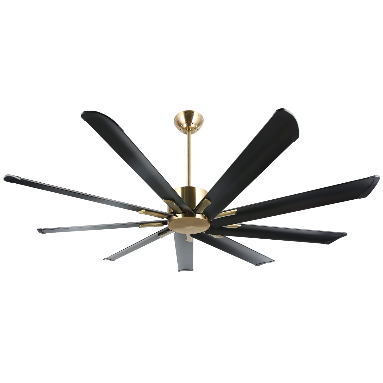 reiga 72 Inch Black Gold Modern 9 Aluminum Blades Quiet DC Ceiling Fan
