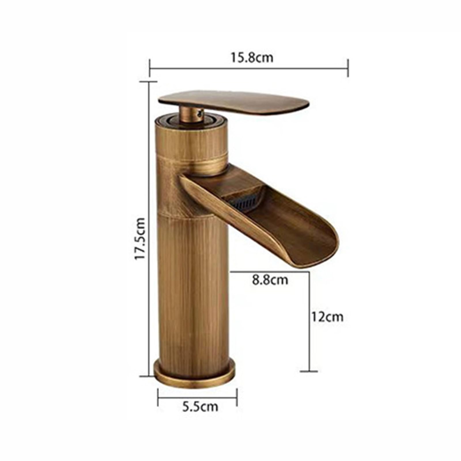 Grifo de cascada de latón, grifo mezclador duradero para exteriores, fregadero de jardín de una sola manija caliente y frío, para uso doméstico y jardín, accesorio de agua