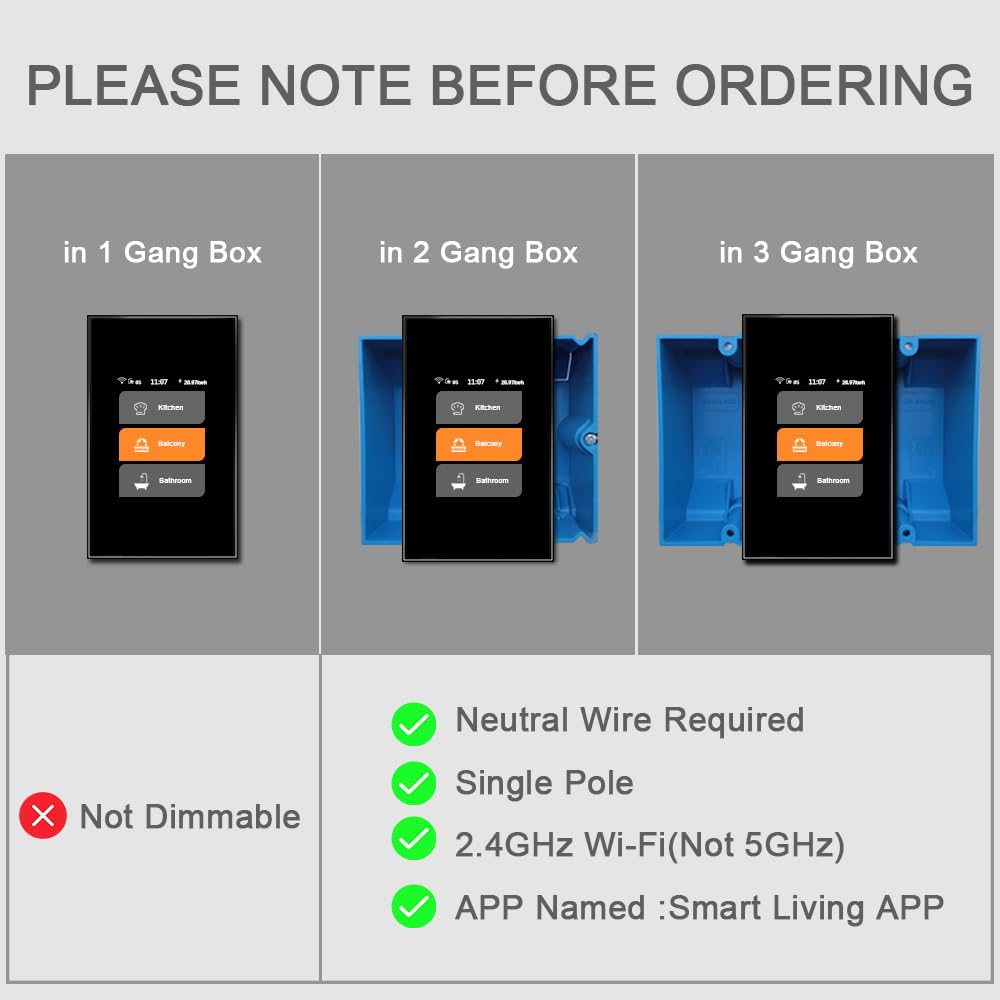 4-in-1 Smart Light Switch with LCD Display, Apple Comoros Ubuy