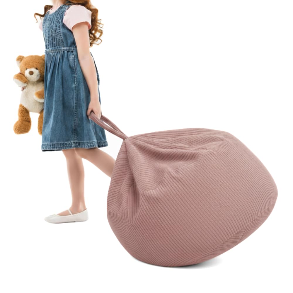 Gutekissen Fodera per sacco di peluche per bambini, 85 x 85 x 50 cm, per la cameretta dei bambini, organizer per animali di peluche e coperte, tessuto Oeko-Tex, chiusura lampo (rosa)
