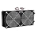 Eboxer 240 mm DC 12V Radiador de Enfriamiento por Agua de CPU con Doble Ventilador,18 Tubos para Computadora,Unidad de Frecuencia Variable Industrial, Evaporador de Aire Acondicionado,etc.