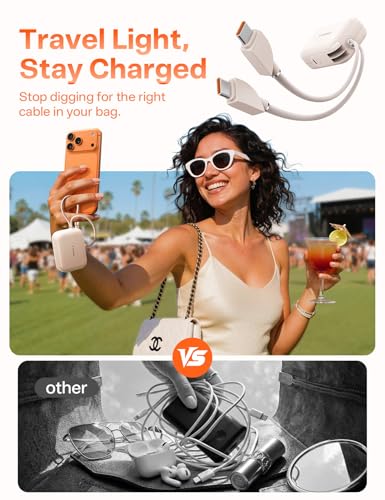 Image of TORRAS EasyGo for iPhone 17 Portable Charger 10000mAh, 45W Ultra-Ice Fast Charging USB-C Power Bank with Dual Built-in Cables, Battery Pack Compatible with iPhone 17 /16 /15 Pro, Samsung S26 S26+ Ultra