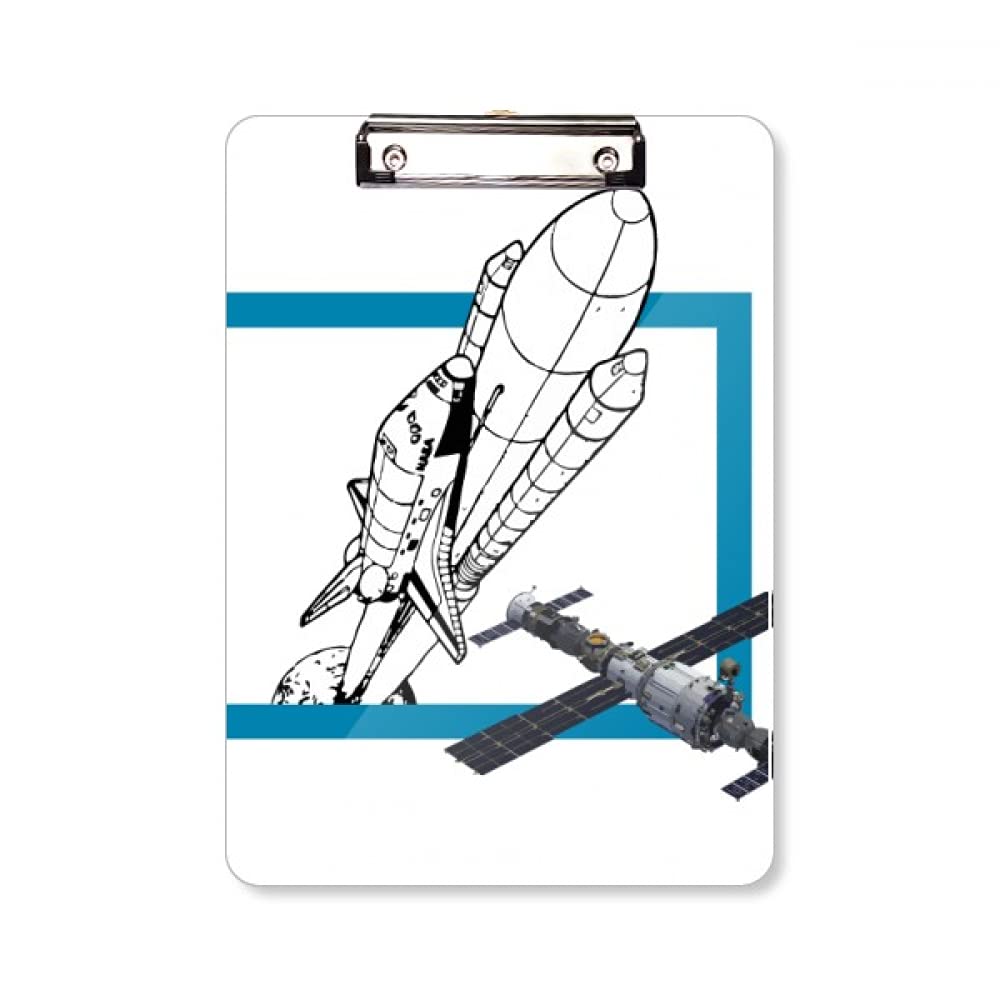 Space Satellite Space Station Clipboard Folder Writing Pad Backing Plate A4