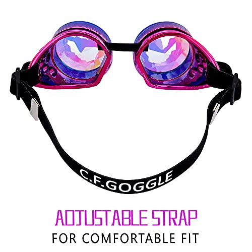 Lelinta Kaleidoscope Goggles Steampunk Goggles Glasses Halloween Costume Accessories for Cosplay Party2