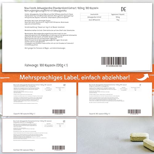 Now Foods, Ashwagandha Extract, 450mg, 180 vegane Kapseln, Laborgeprüft, Sojafrei, Glutenfrei, Vegetarisch, Ohne Gentechnik – Bild 6