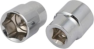 Aexit 1/2-inch Square Hand Operated Tools Drive 15/16-inch 6 Point Impact Socket Silver Tone 2pcs Model:12as179qo531