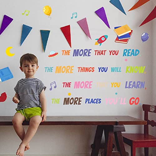 SUPERDANT Reading Wall Decal Inspirational Quotes Wall Sticker Motivational Art Decoration Back to School Season Vinyl Wall Decals Large Reading Room Classroom Wall Quote - Image 4