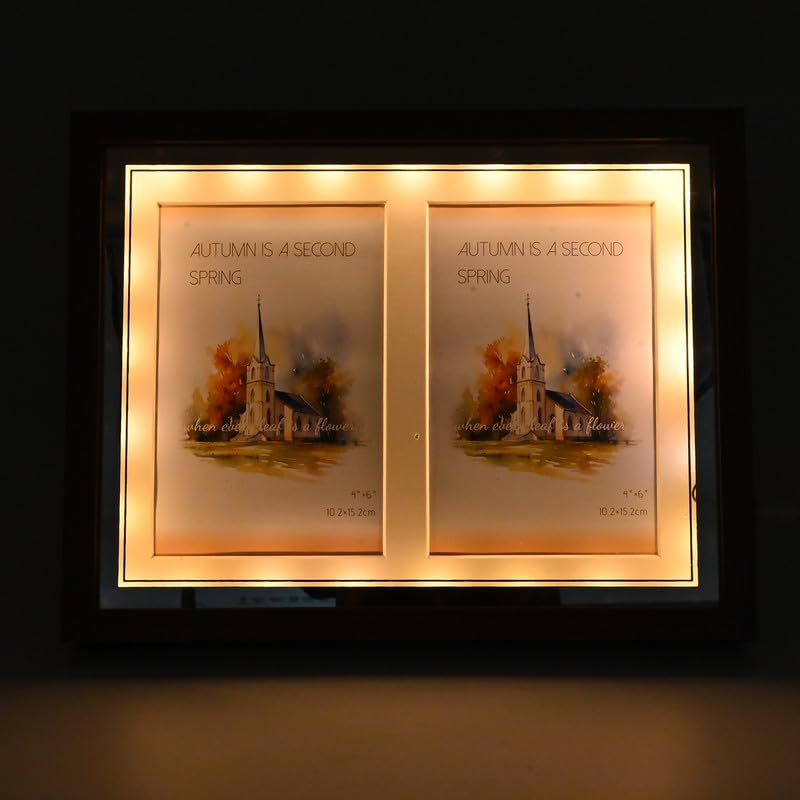 Cortina Photo Frame 4 * 6/2 Wood Frame, HD Tempered Glass MDF Wood Picture Frames for Wall Art Photo and Prints for Home Décor - Beige-13 discount deal
