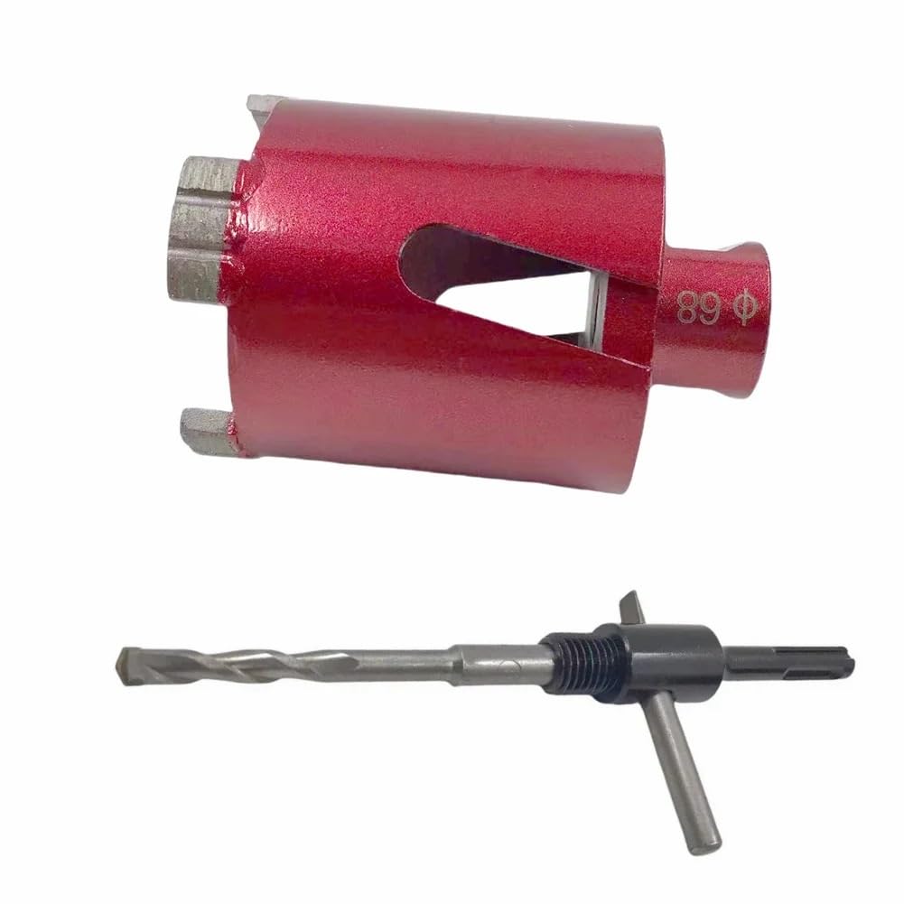 M16 diamentowe wiertło rdzeniowe spawane laserowo wraz z wiertłem centrującym i adapterem SDS-Plus. Nadaje się do otworów ściennych 68 mm, 72 mm, 82 mm (68 mm M16 SDS Plus)