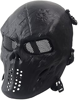 Rinling Airsoft Mask,Skull Full Face Mask Army Fans Supplies M06 Tactical Mask for Halloween Airsoft CS Game Cosplay and Party