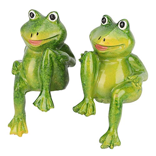 Nimomo 2pcs Resin Decoration Durable Resin Frogs Statue Outdoor Garden Decoration Sculpture For Home Desk Garden Ornament