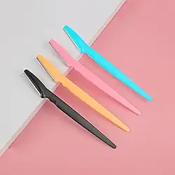4 lâminas de aparador de sobrancelhas, lâmina Dermaplane para rosto feminino, depilação de sobrancelhas e depilação para mulheres e homens (cores mistas)