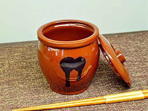 Amazon｜常滑焼 0.3号 丸蓋付 ミニかめ 540ml つぼ 漬物容器