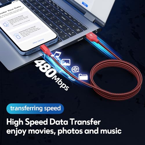 Image of 3 Pack 10 FT iPhone Charger Fast Charging Cord MFi Certified Lightning Cable Nylon Braided iPhone Charger Cord Compatible with iPhone 14 13 12 11 Pro Max XR XS X 8 7 6 Plus SE and More