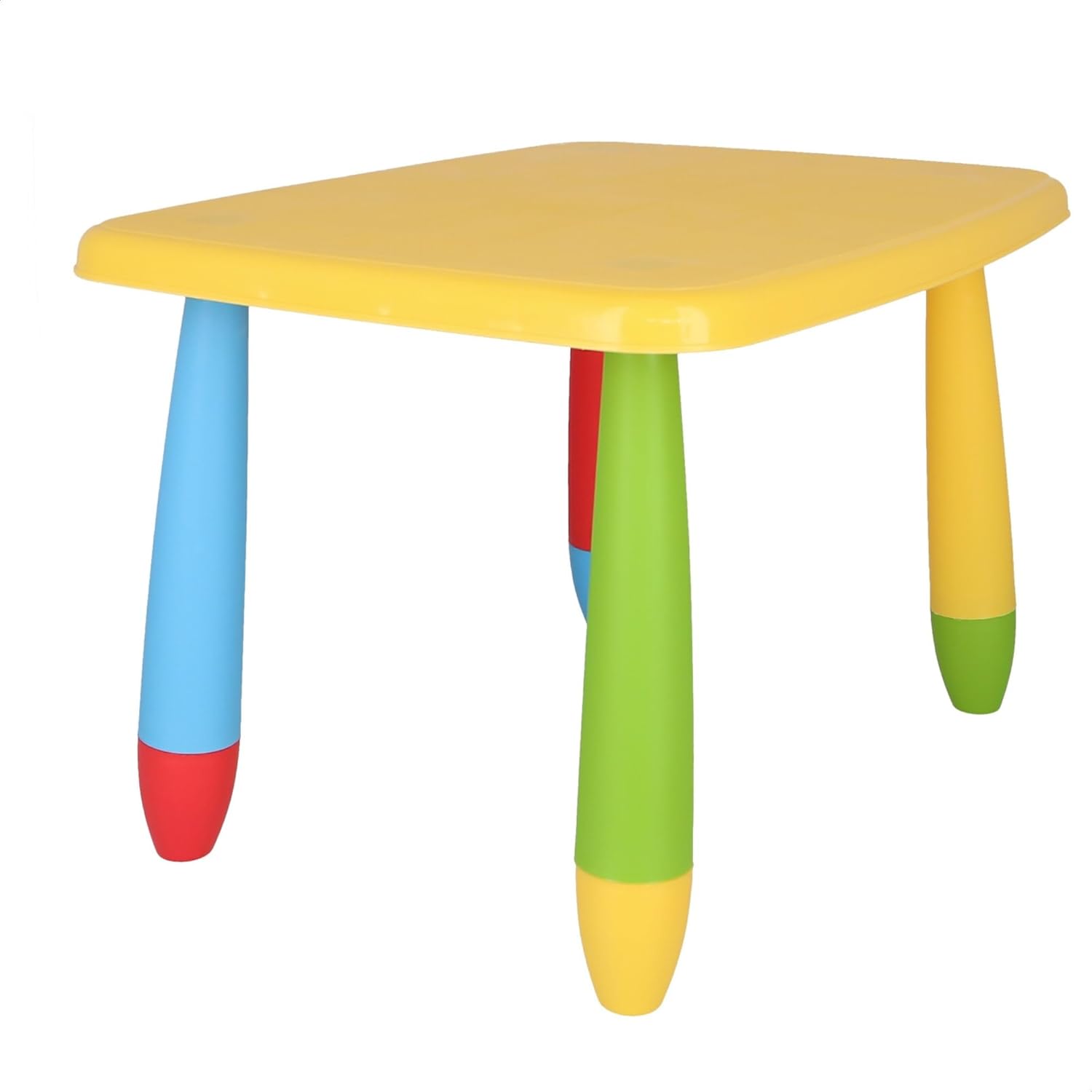 Mueblear Rectangular Table Yellow Child, Plastic