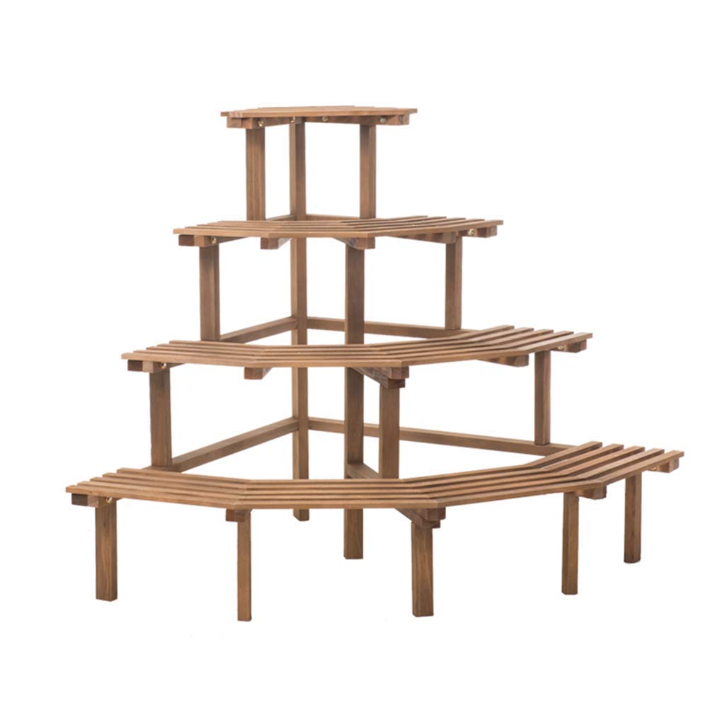 Flower stand Flower stand solid wood corner flower stand balcony floor pot rack living room flower stand large capacity stepped potted shelf balcony flower rack ( Color : Brown , Size : 1507580cm )