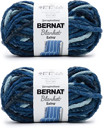 Image of Bernat Blanket Extra Teal Dreams Yarn - 2 Pack of 300g /10.5oz - Polyester - 7 Jumbo - 97 Yards - Knitting /Crochet