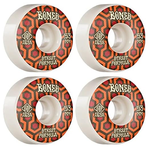 Bones Wheels STF V1 Retros White/Red Skateboard Wheels - 53mm 103a (Set of 4)