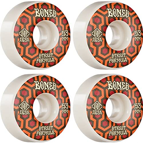 Bones Wheels STF V1 Retros White/Red Skateboard Wheels - 53mm 103a (Set of 4)