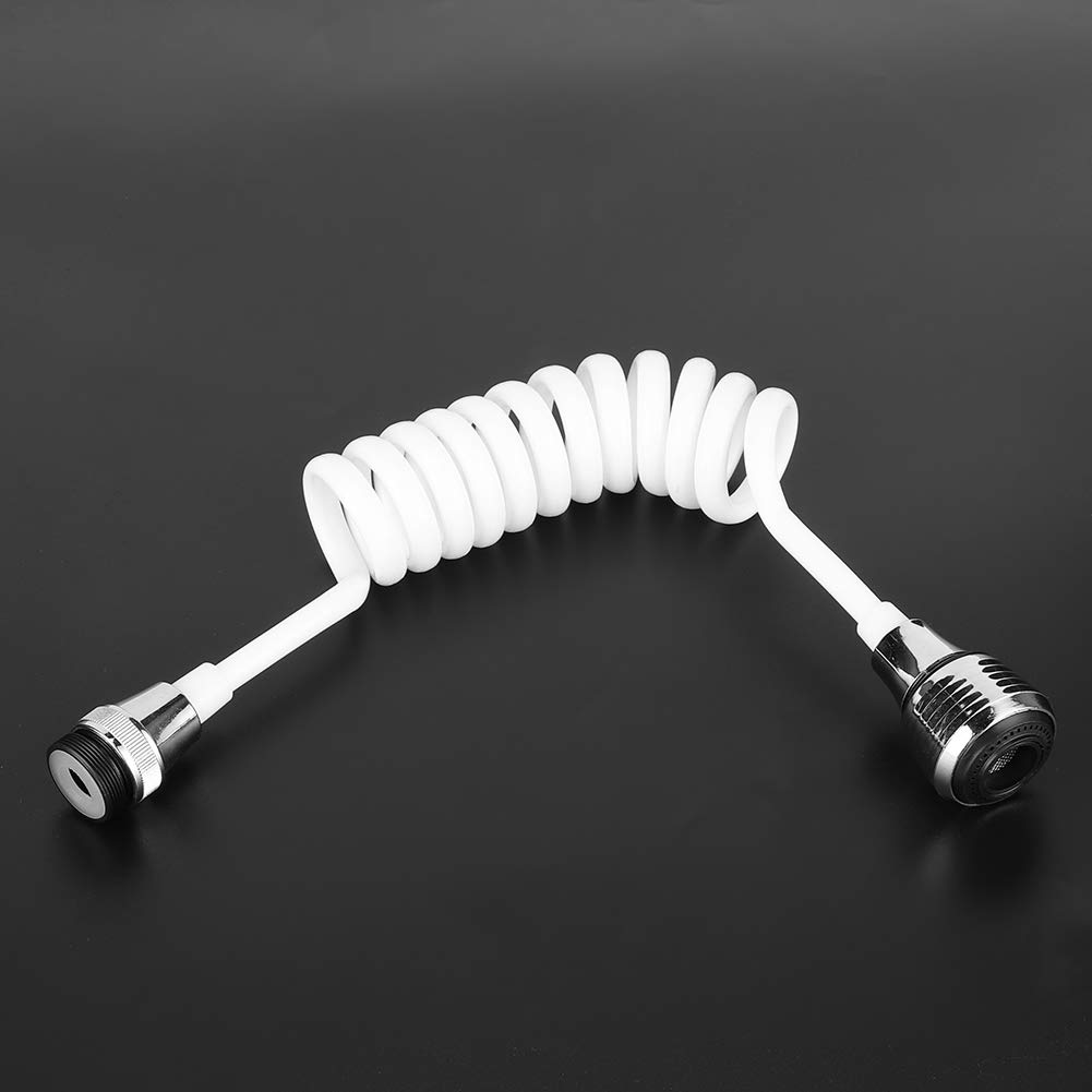 MAGT Extensor de Grifo, Grifo doméstico de Alta Elasticidad Extensor Alargado Manguera Larga Grifo de Agua con Espuma retráctil(White)