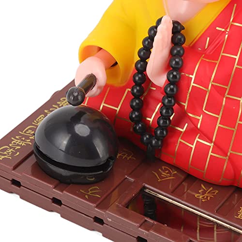 Image of AUGEN Small Buddhist Monk Decoration for Home Car Dashboard Solar Ornaments, Automatic Nodding Lucky Light Energy Sensing EcoFriendly Solar Buddhist Monk Statue (Pack of 1)(D, Red)