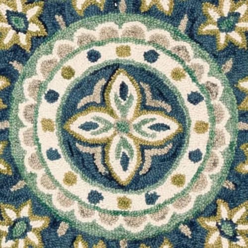 Image of Sifa Carpet Traditional Floral Round Area Rug - Hand-Tufted New Zealand Wool Circular Carpet for Dining Room & Bedroom Weight -72 Pund, Size-11x11 Feet (132x132 Inch Round)